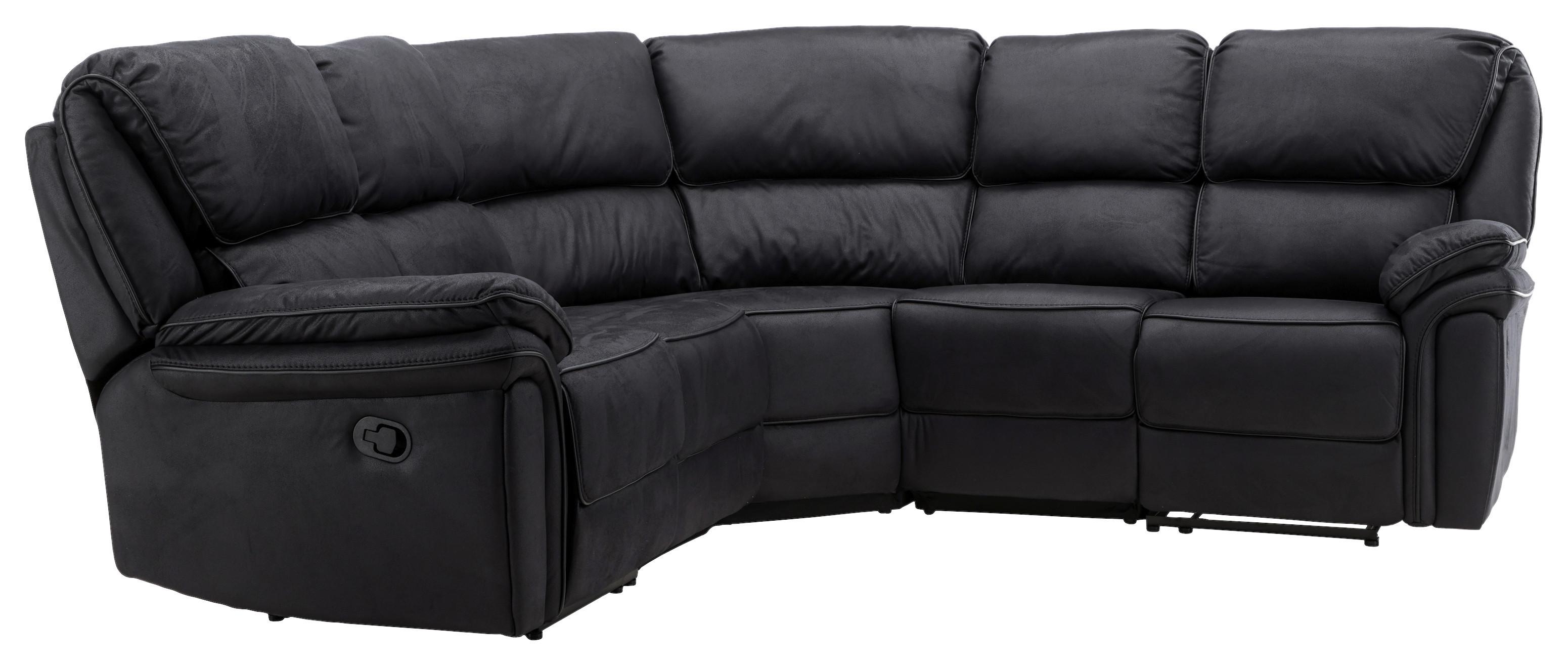 ECKSOFA SARANDA - Schwarz, Design, Textil (338/338cm) - Livetastic