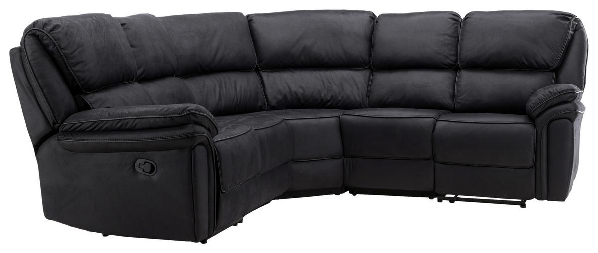 ECKSOFA SARANDA - Schwarz, Design, Textil (338/338cm) - Livetastic