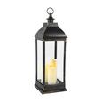 Laterna Manuela - S 3 Led-svečami - črna, Konvencionalno, umetna masa (24/71/24cm) - Mömax modern living