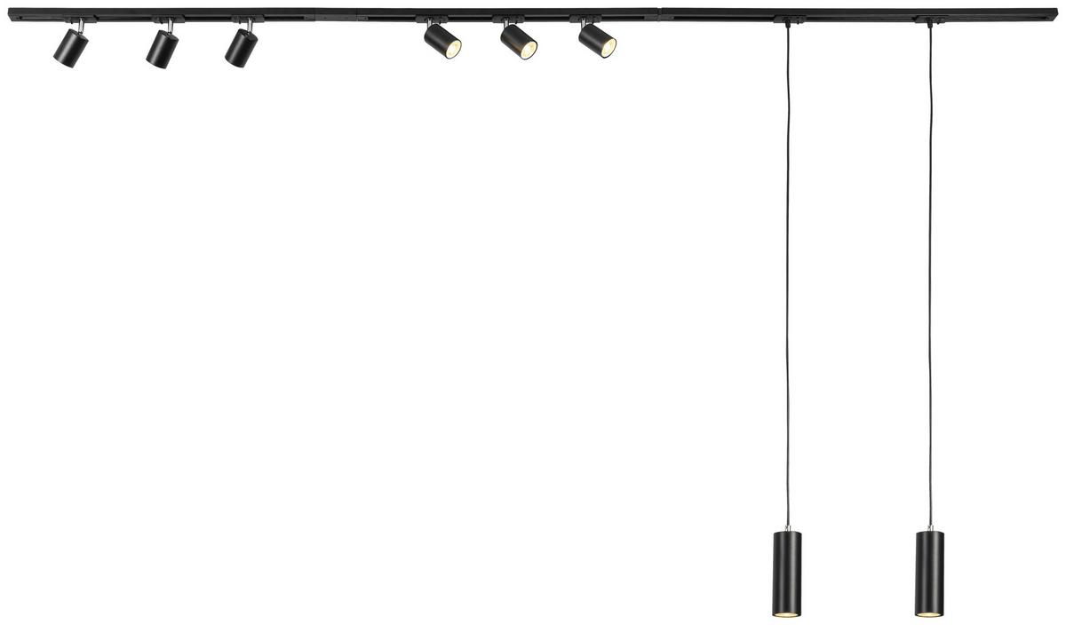 SYSTEM SZYNOWY BINE - czarny/kolor chromowy, Trend, tworzywo sztuczne/metal (262cm) - Novel