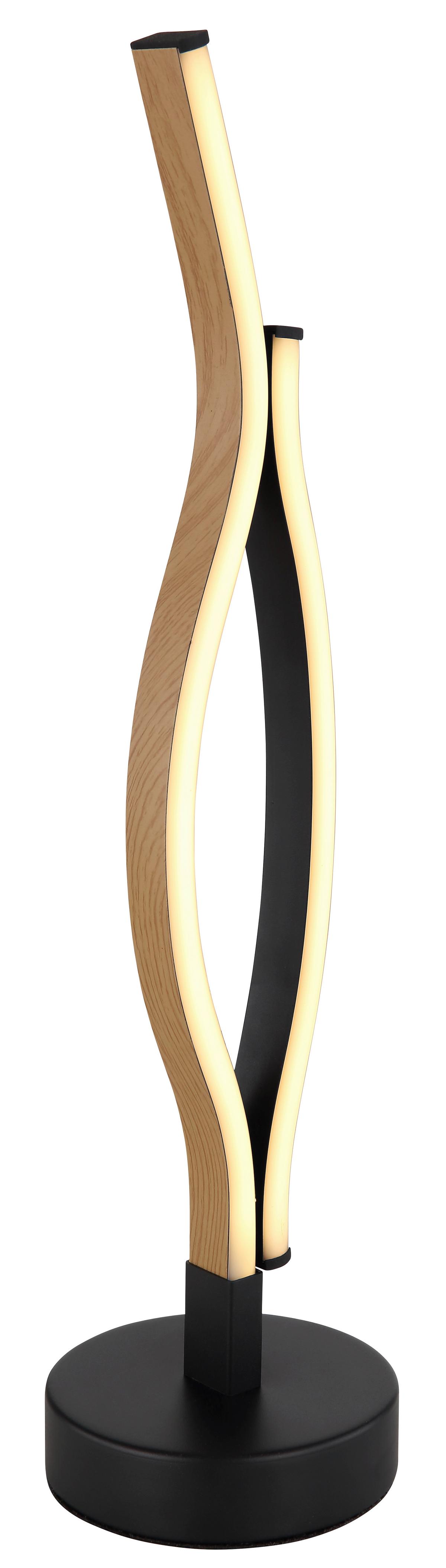 LED-TISCHLEUCHTE 67206TW GERONIMO - Weiss/Dunkelbraun, Natur, Kunststoff/Metall (12/47cm) - Globo