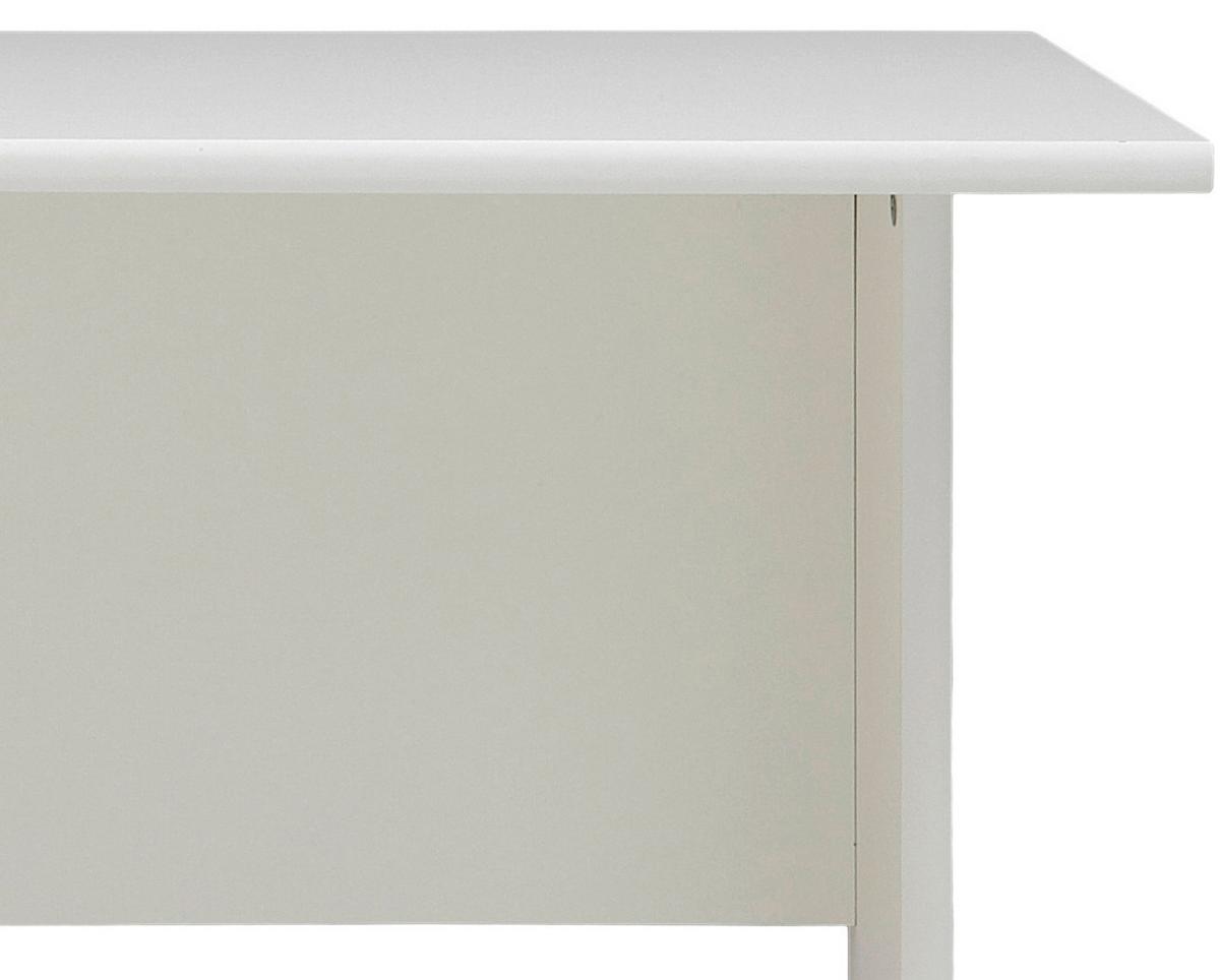 Schreibtisch "Serie 200", weiß - Silberfarben/Weiß, Basics, Holzwerkstoff/Metall (90/65/74,2cm) - MID.YOU