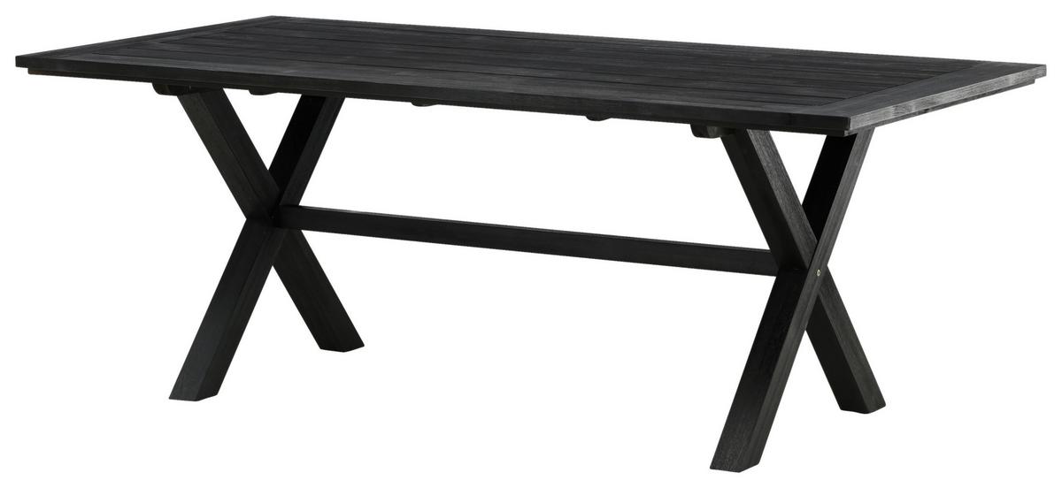 Gartentisch Rives ca. 200x100x75 cm Schwarz - Schwarz, KONVENTIONELL, Holz (200/100/75cm) - Gardenson