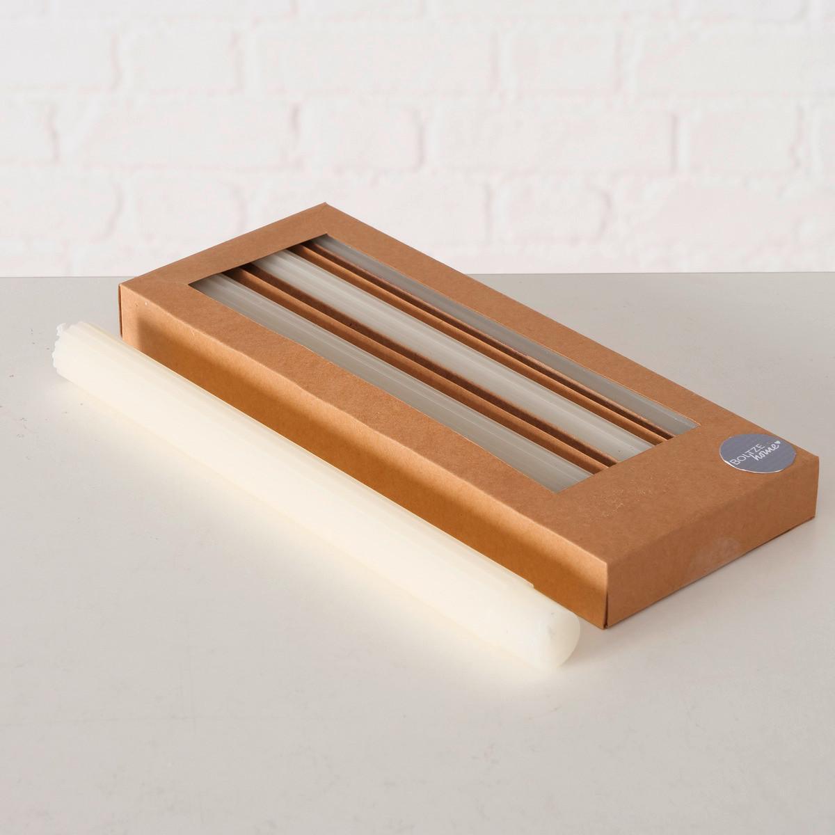 Hengergyertyakészlet Classic I - bézs, Basics, természetes anyagok/paraffin (2,2/25cm) - Modern Living