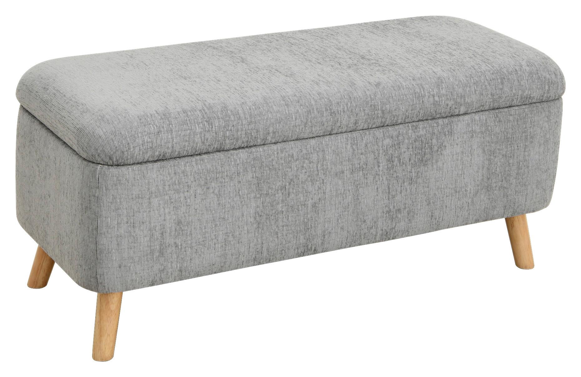 Bancă JENSON - gri, Modern, lemn/textil (100/43/40cm) - Modern Living