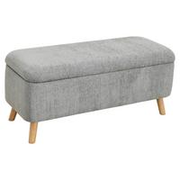 Bancă JENSON - gri, Modern, lemn/textil (100/43/40cm) - Modern Living