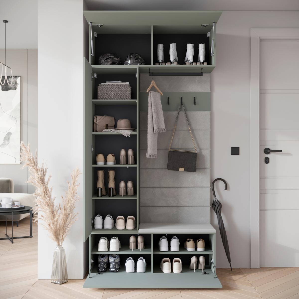 GARDEROBE GARDEROBE TEJO - Graugrün, Design, Holzwerkstoff (115/231,9/37,5cm) - Livetastic