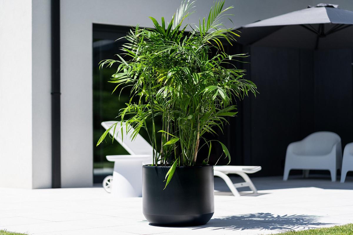 Kaspó Heos Minimal - antracit, Basics, műanyag (30cm)