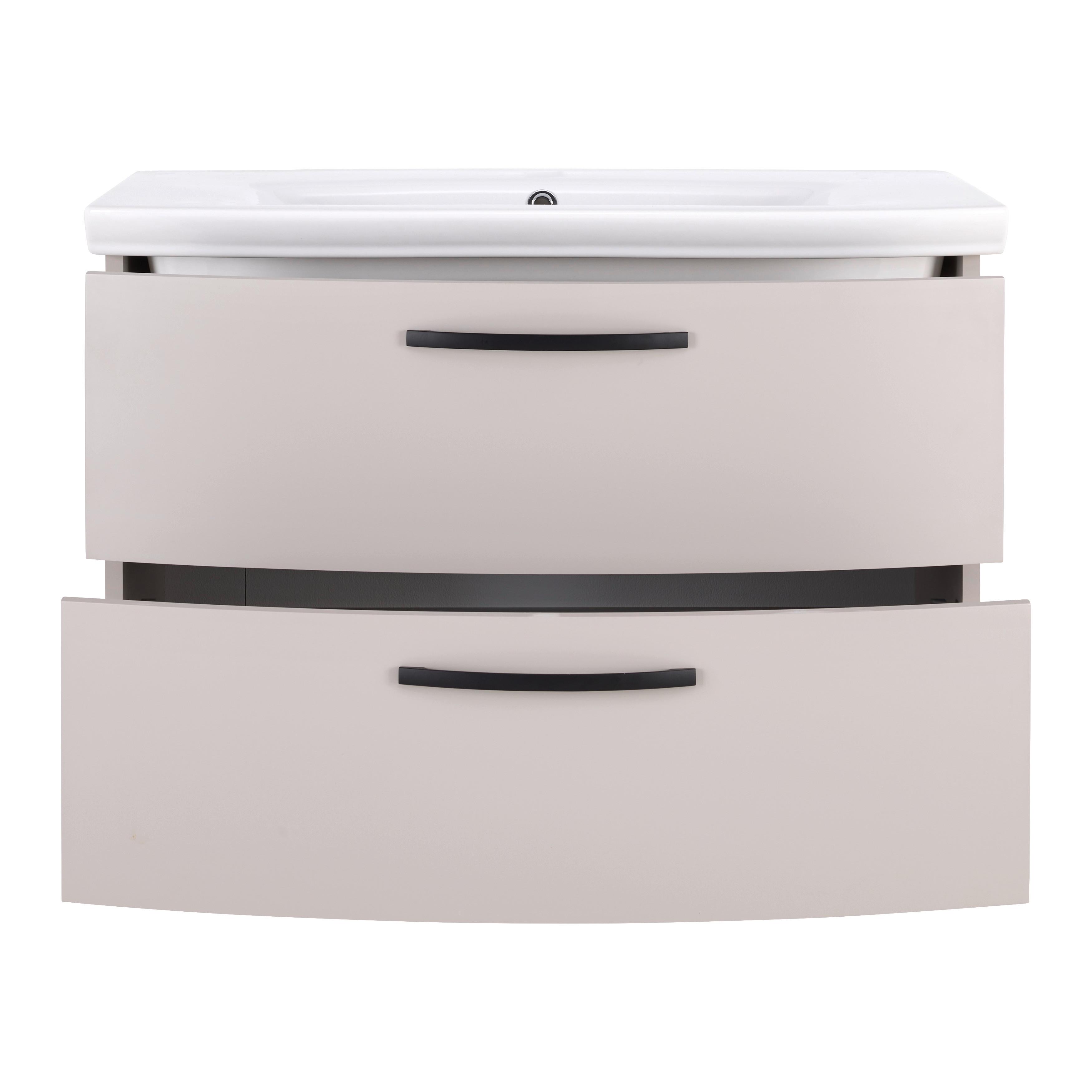 TVÄTTSTÄLL MED KOMMOD FLORENZ -EXKLUSIV- - vit/svart, Modern, metall/trämaterial (90/60/45cm) - Mömax