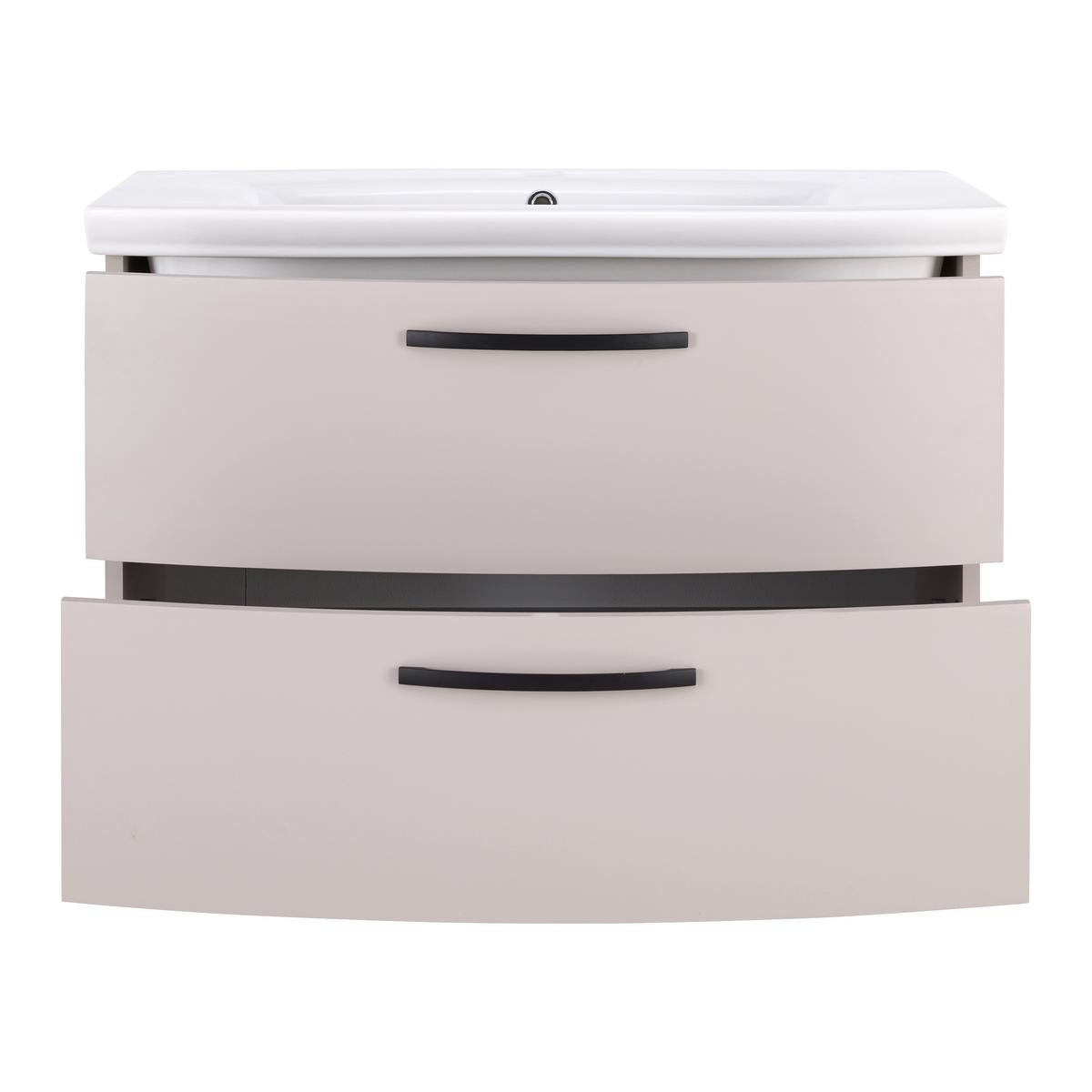 Waschtischkombi Florenz Kaschmirfarben - Schwarz/Weiß, MODERN, Keramik/Holzwerkstoff (90/60/45cm) - Mömax