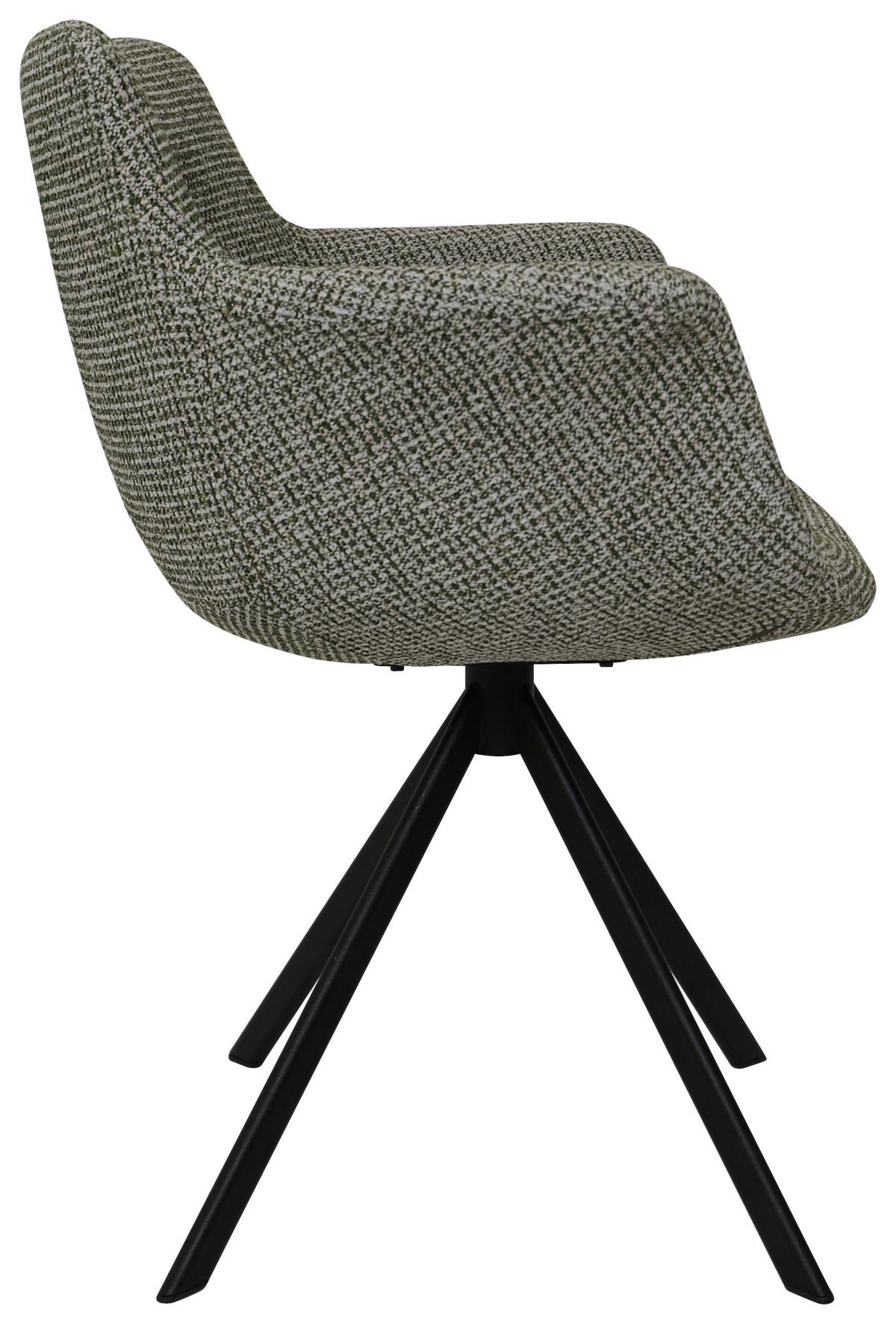 KRZESŁO Z PODŁOKIETNIKAMI PESCARA - zielony/czarny, Design, metal/tkanina (60/80/60cm) - Venda