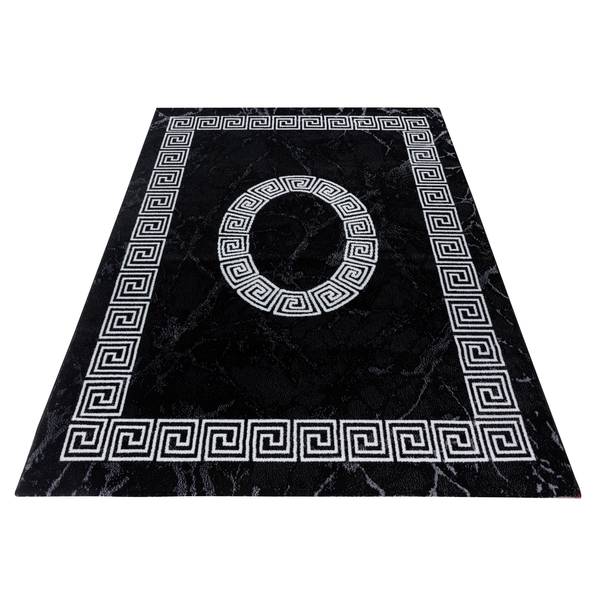 Webteppich Plus Schwarz/Weiß ca. 80x300cm - Schwarz/Weiß, Design, Textil (80/300cm)