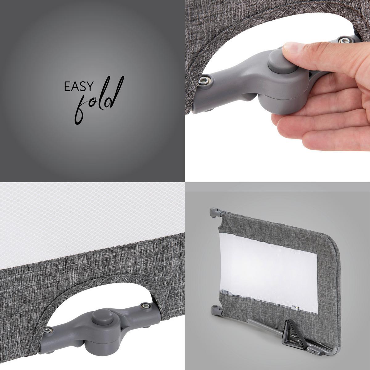 BRAMKA CHRONNA DO ŁÓŻECZKA 59577 SLEEP N SAFE PLUS XL - szary, Basics, tkanina (150/50/44cm) - Hauck