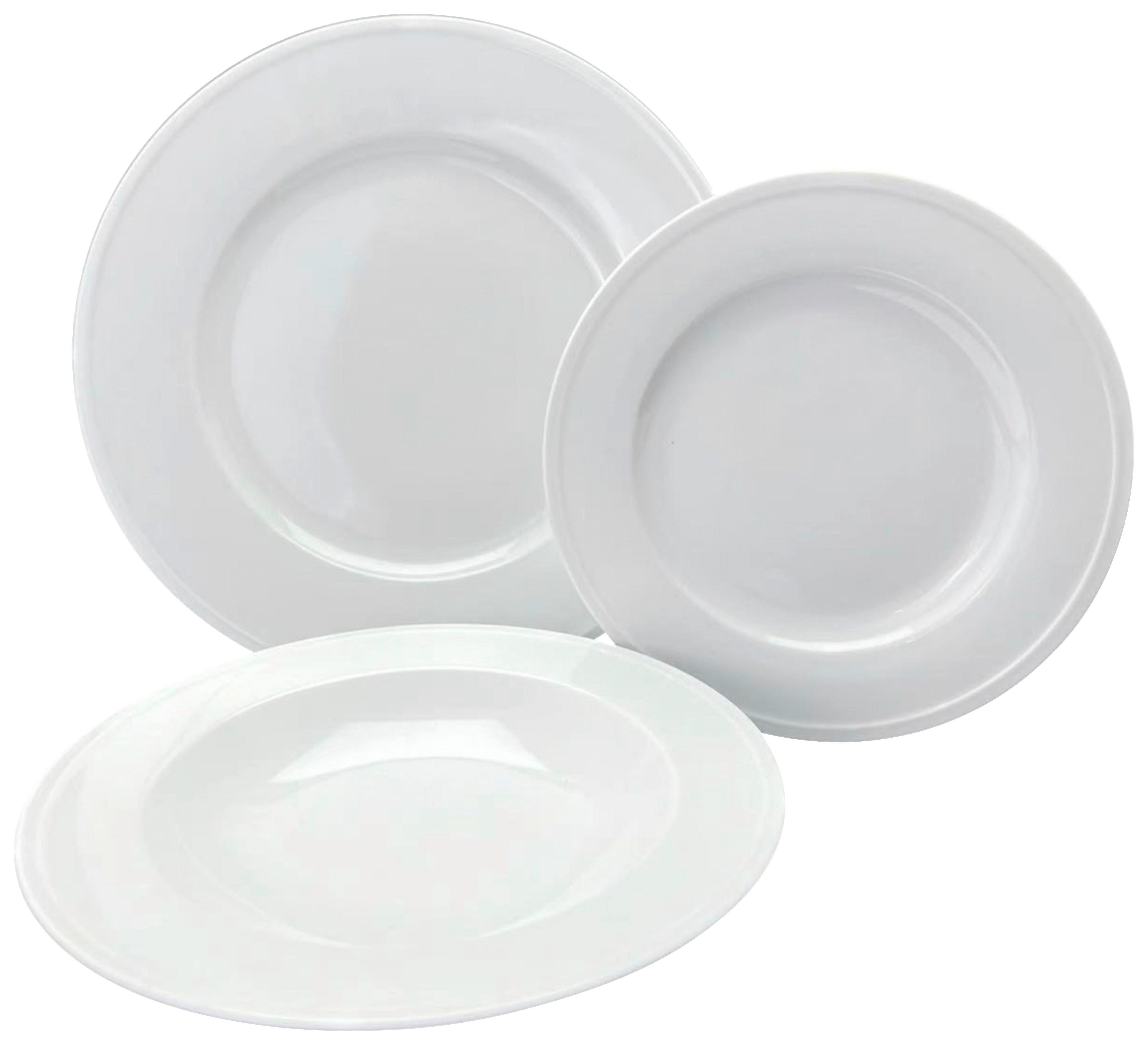 Tafelservice Arlona Weiß 18-teilig - Weiss, Konventionell, Keramik - Mäser