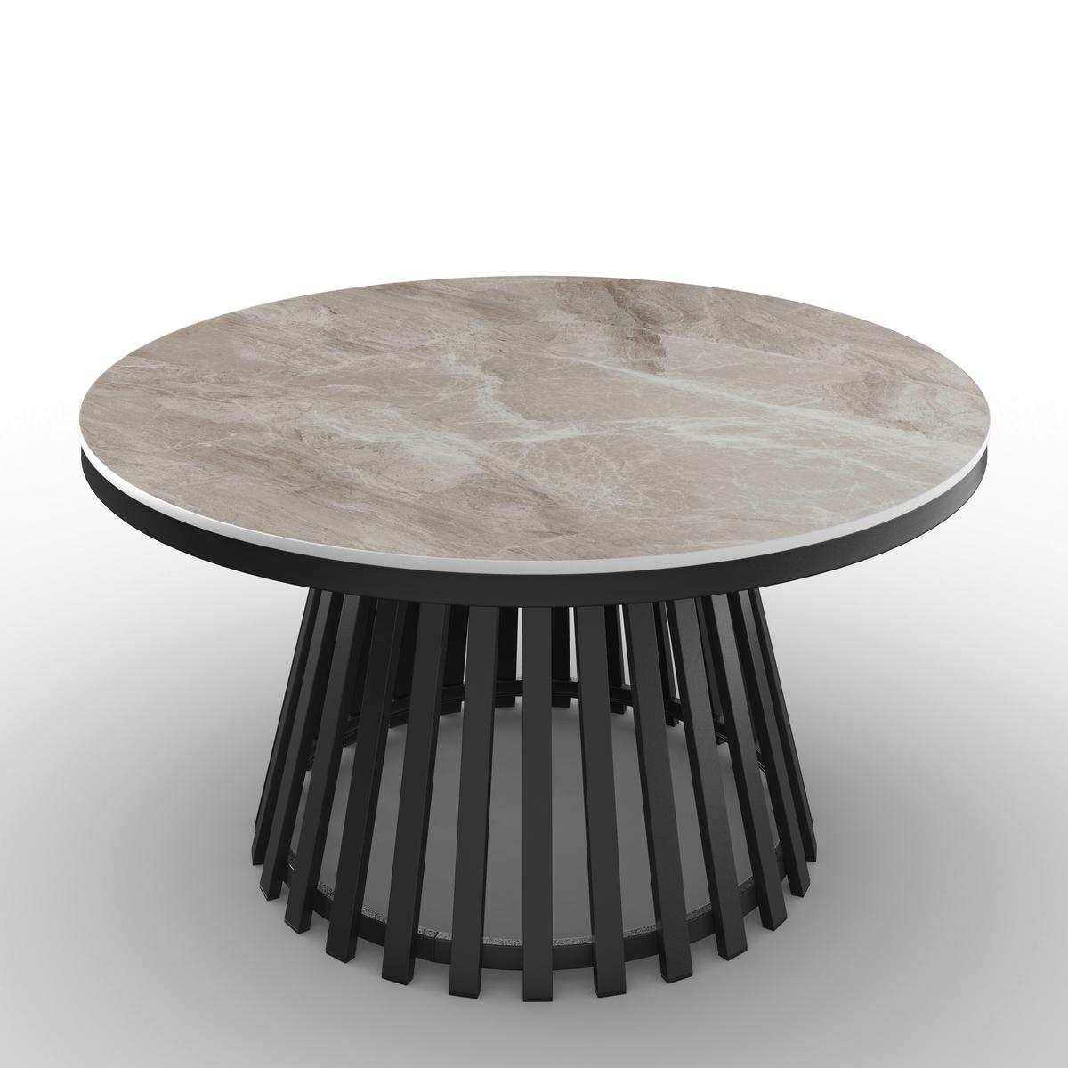 Couchtisch Pela Grau MDF - Schwarz/Grau, MODERN, Holzwerkstoff/Stein (90/90/45cm) - Bessagi Home