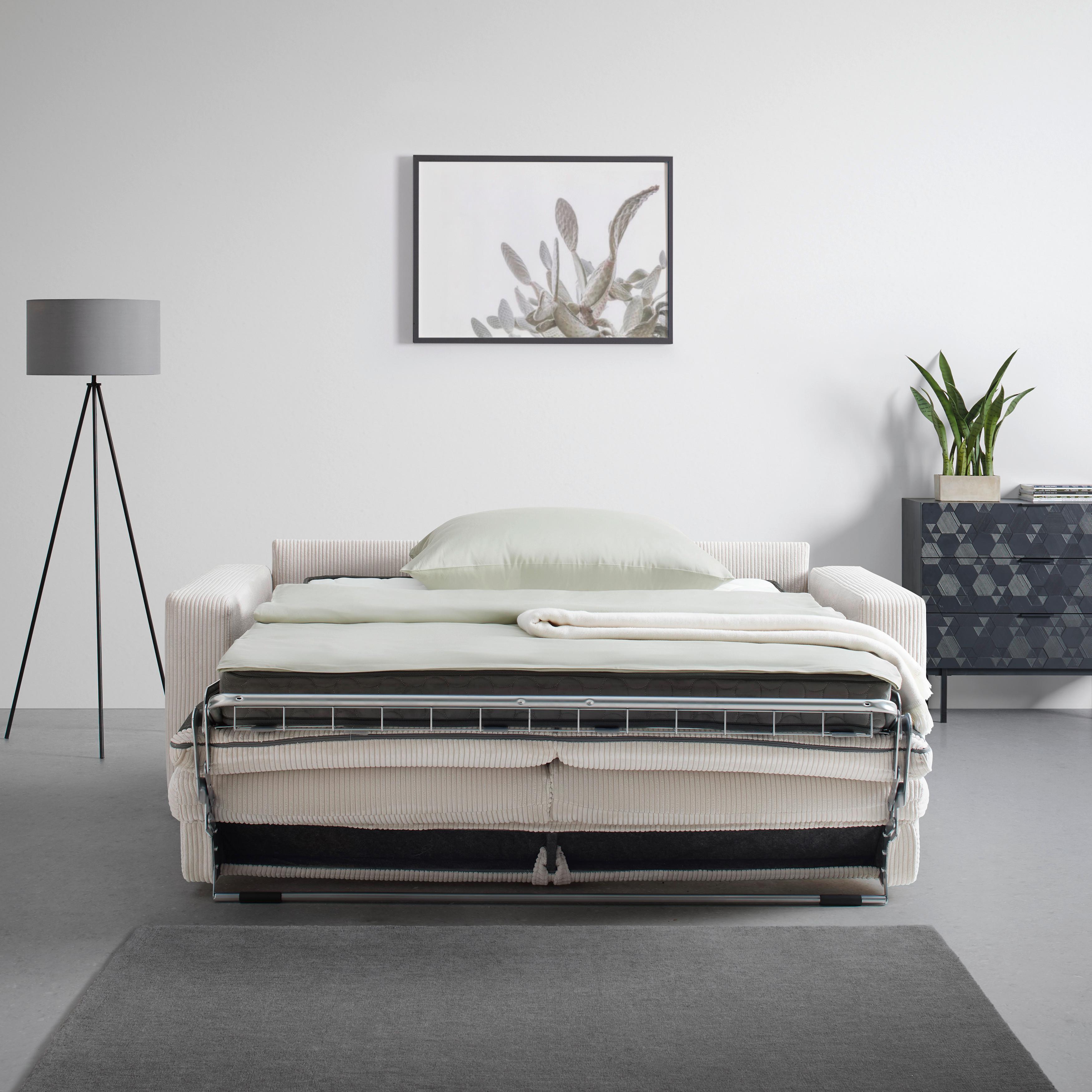 BÄDDSOFFA AGNETA -BASED- - beige/svart, Modern, metall/trä (200/83/97cm) - Based