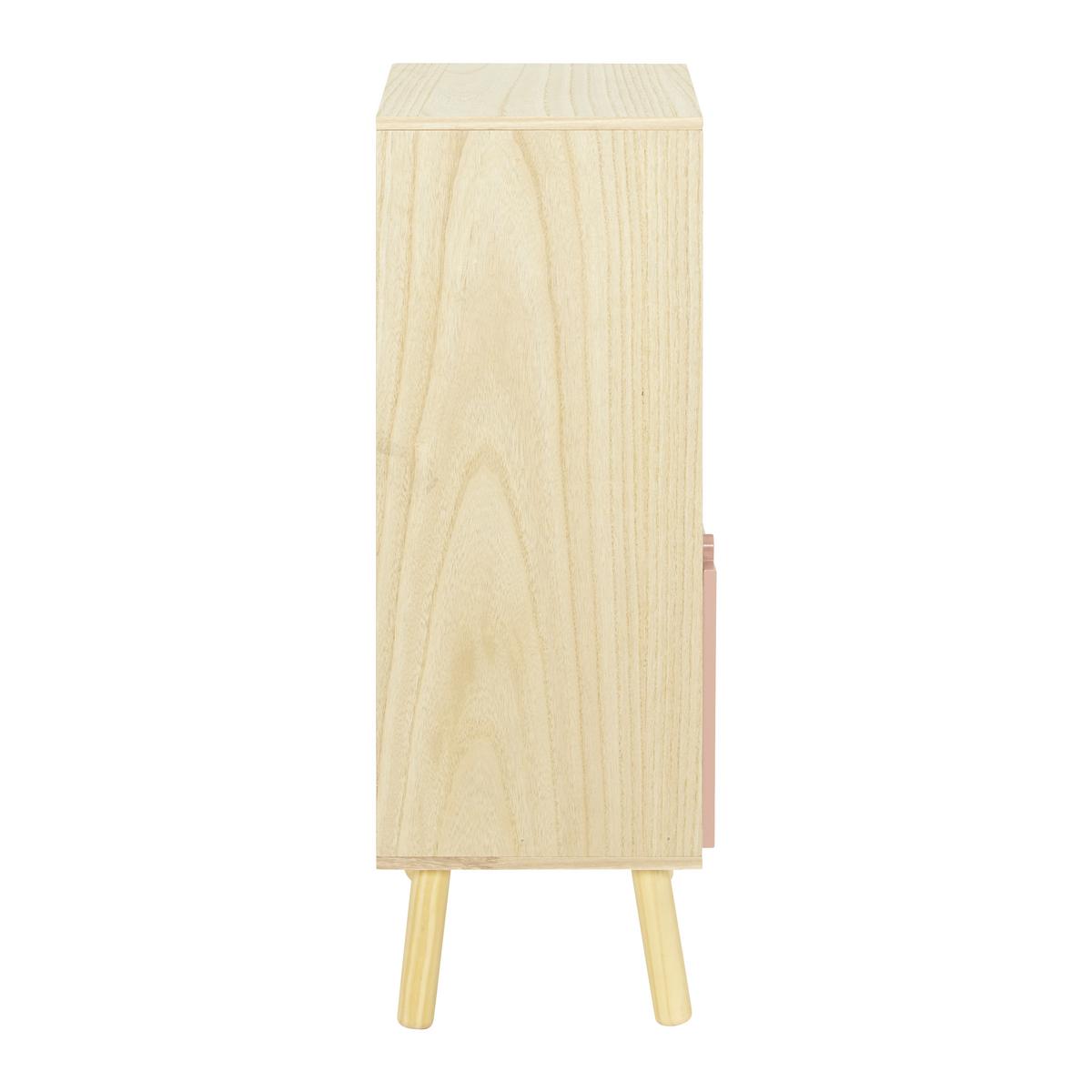 Kinderkommode Lanny Rosa Echtholz/MDF - Pink/Naturfarben, MODERN, Holz (40/86/31cm) - Bessagi Kids