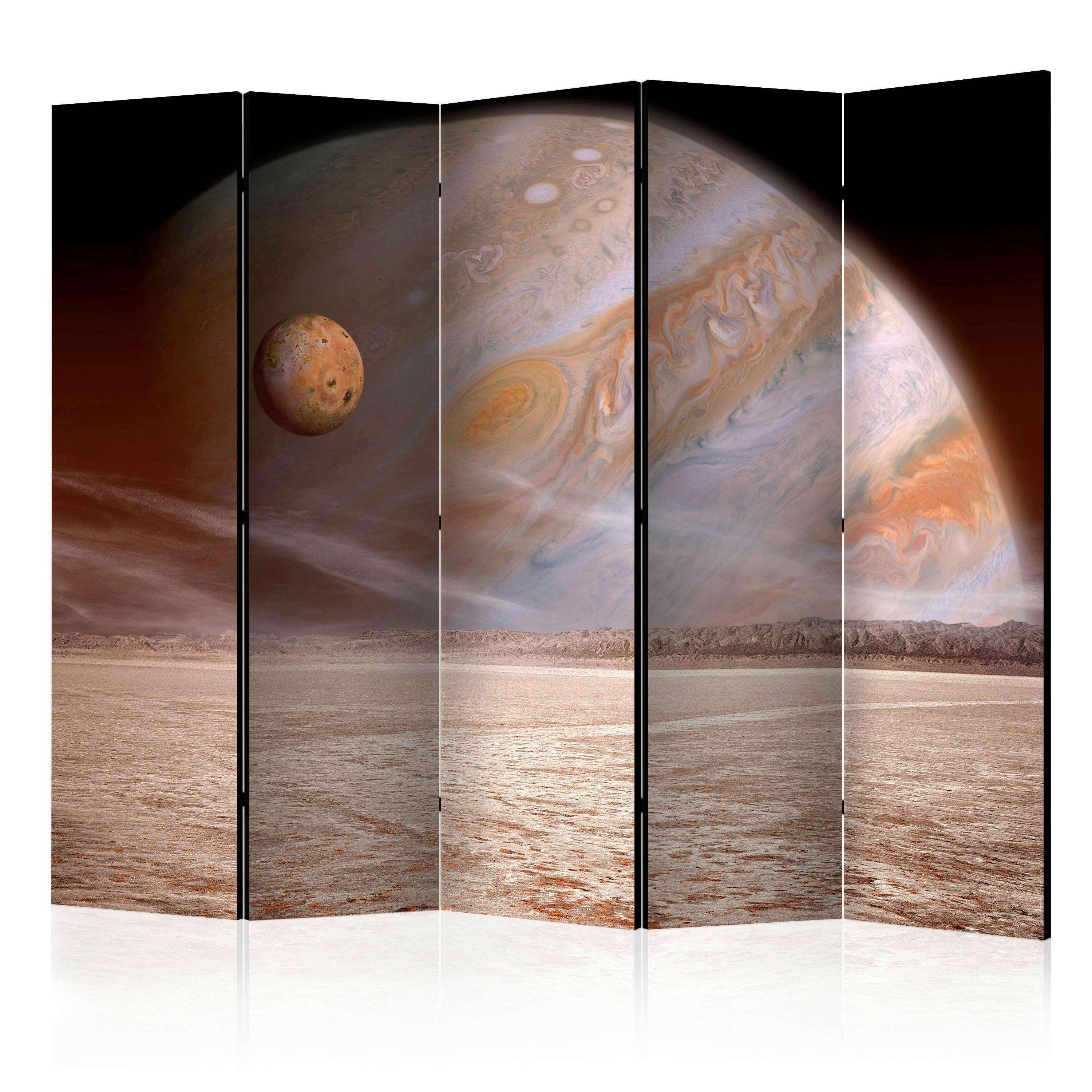 Paravan Planets I, 5-Delni, Akustičen - sahara/bež, Basics, umetna masa/tekstil (225/172/3cm) - artgeist