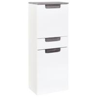 Midischrank in Weiss/ Eichefarbe 'Siena' - Weiß/Silbereichenfarben, MODERN, Holzwerkstoff (40/105/27cm) - Held