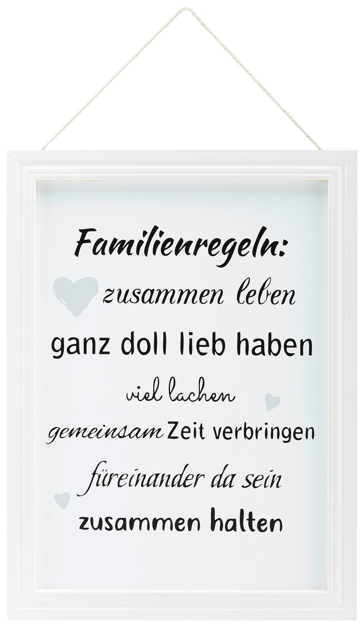 Dekoschild Jana Ii Mit Diversen Sprüchen - Weiss/Schwarz, Modern, Holzwerkstoff (3/30/40cm) - Modern Living