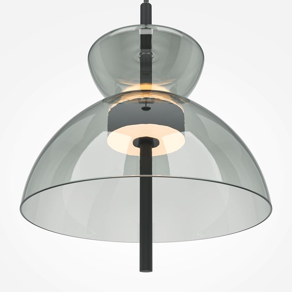 Pendelleuchte Bangkok Grau/Schwarz max. 12 Watt - Schwarz/Grau, Modern, Glas/Metall (25/58cm) - MAYTONI