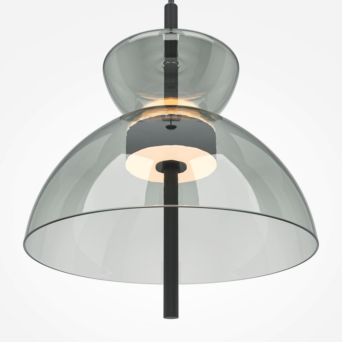 Pendelleuchte Bangkok Grau/Schwarz max. 12 Watt - Schwarz/Grau, Modern, Glas/Metall (25/58cm) - MAYTONI