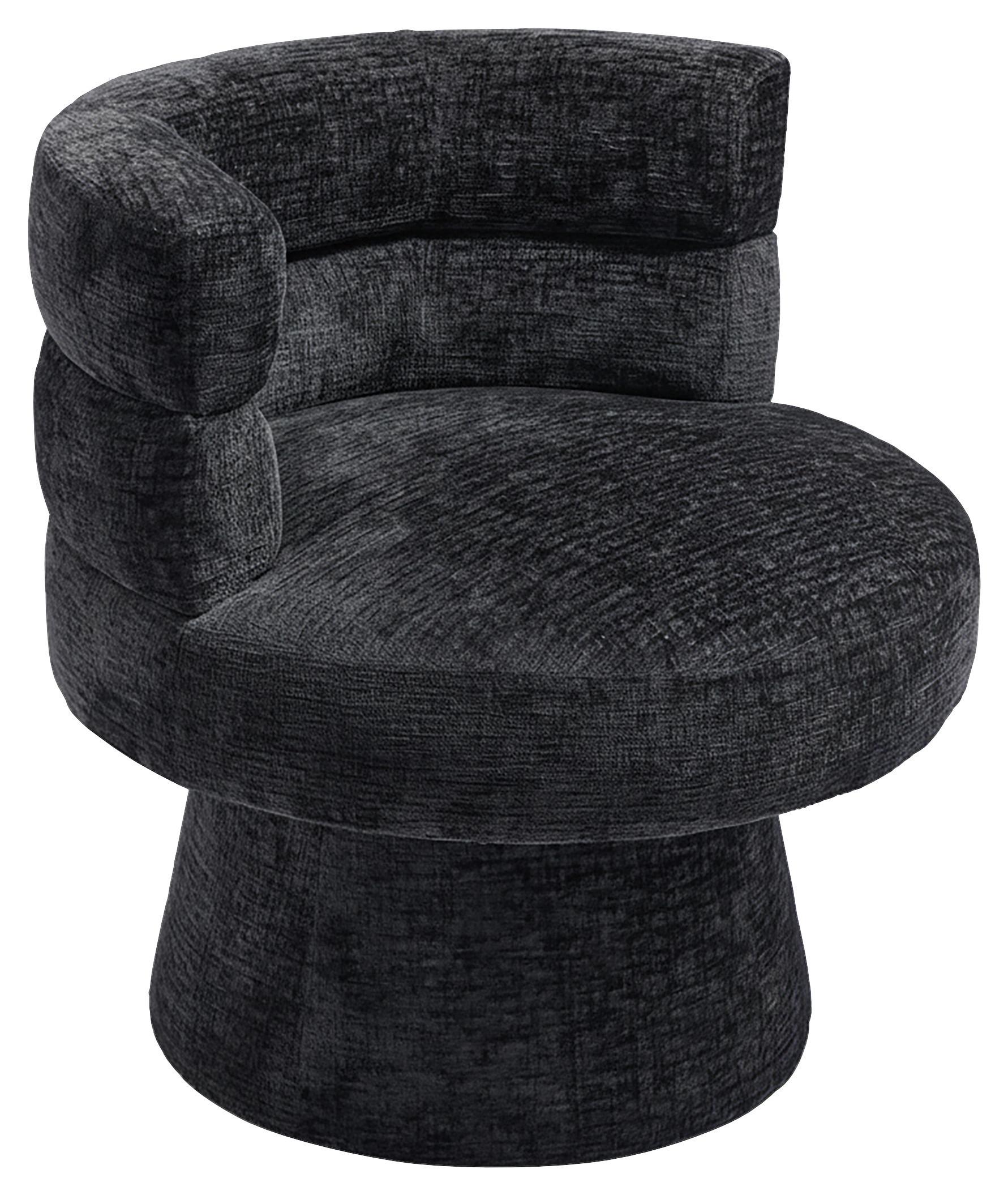 Stuhl Julina Schwarz Chenille Gepolstert - Schwarz, MODERN, Holz/Textil (71/74/72cm) - Bessagi Home