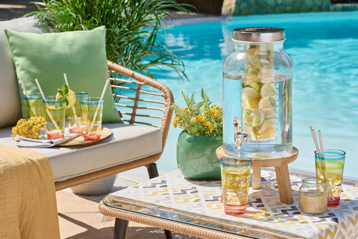 DOZOWNIK DO NAPOJÓW 50684-2 - kolor stalowy/przezroczysty, Basics, tworzywo sztuczne/metal (5,6l) - Novel