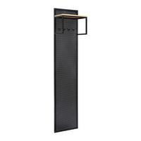 Garderobe Lorenzo Schwarz/Kiefer Metall/Echtholz - Schwarz/Kieferfarben, MODERN, Holz/Metall (40/180/25cm) - Bessagi Home