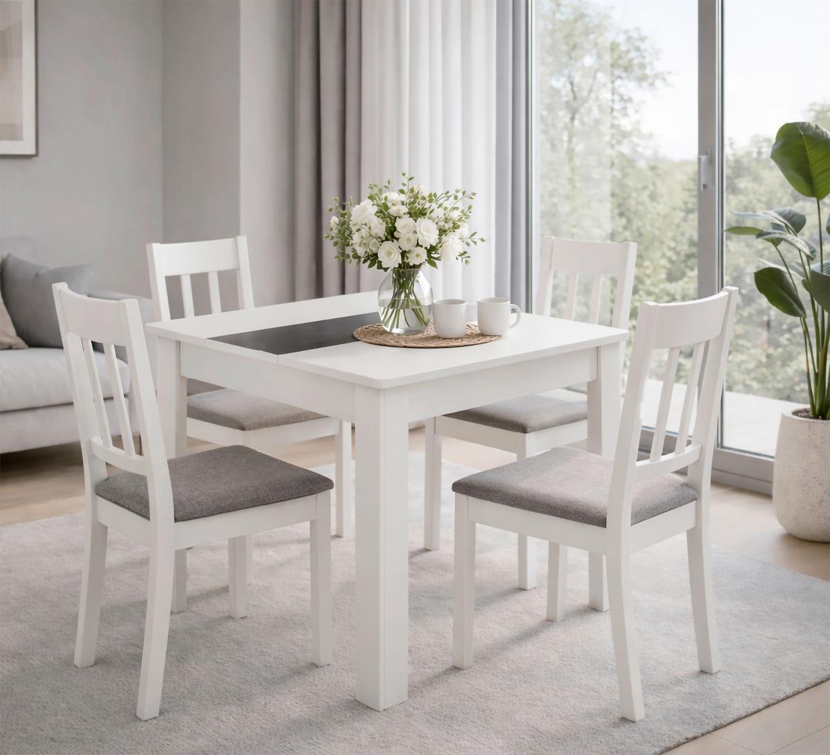 Esstisch Vcm Esstisch "disalo" 80x80 - Weiss/Anthrazit, Modern, Holzwerkstoff (80/80/75cm) - MID.YOU