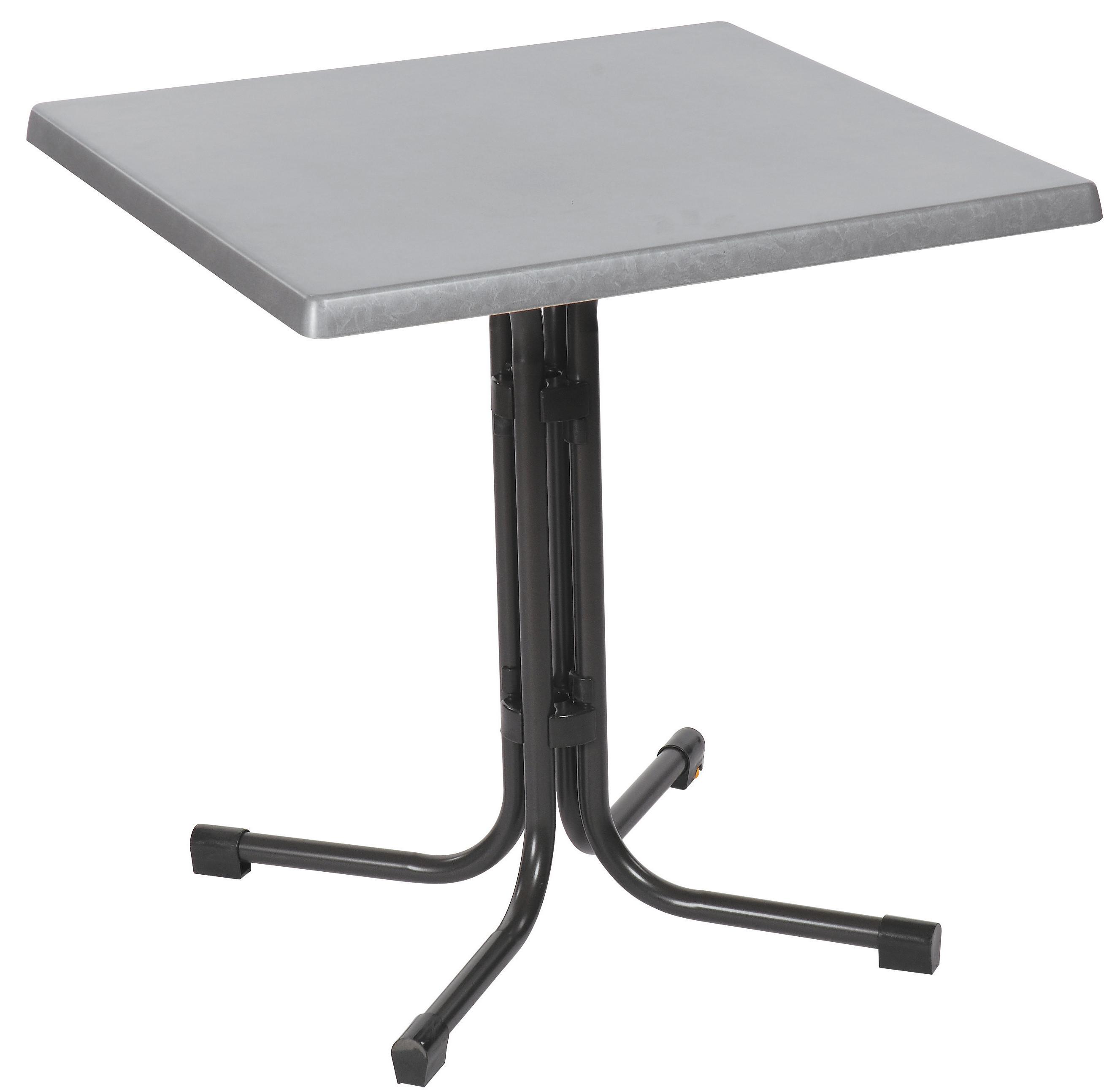 Gartentisch klappbar Acmap Metall/Holzwerkstoff L: 80 cm - Anthrazit/Grau, Basics, Holzwerkstoff/Metall (80/80/72cm)