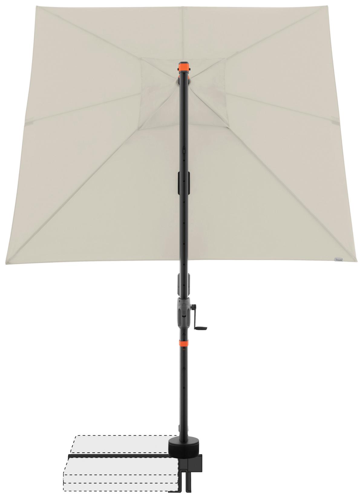 Ampelschirm MyZone Naturfarben ca. 210x210cm - Anthrazit/Naturfarben, Basics, Textil/Metall (210/210cm) - Doppler