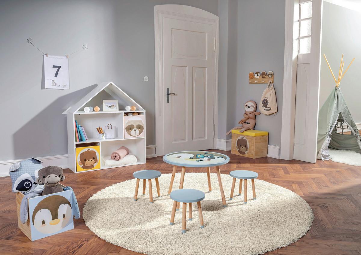 ZESTAW DO SIEDZENIA DLA DZIECI ANOUK - jasnoniebieski, Konventionell, materiał drewnopochodny/drewno