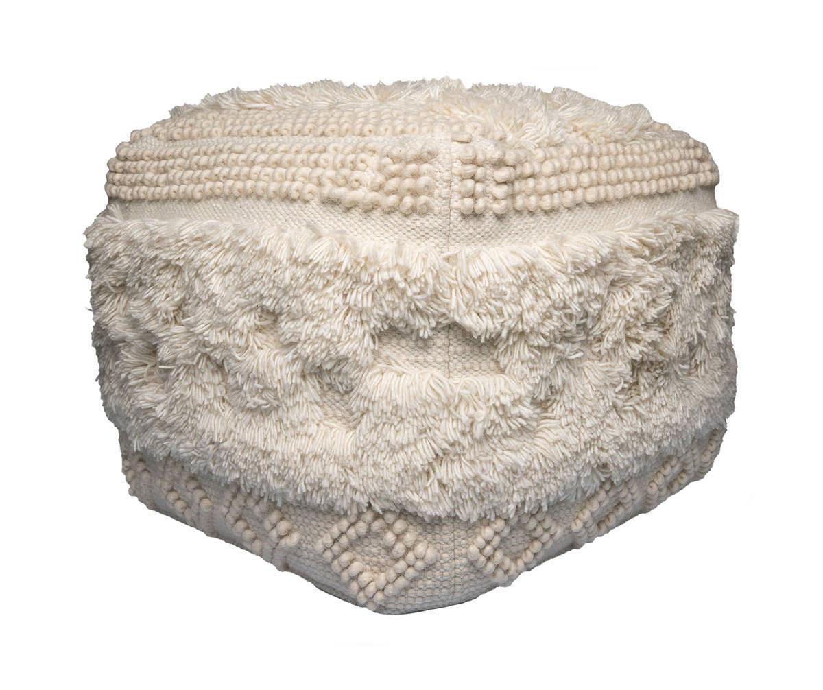 POUF POUF BOHIST 125 NATURAL - Creme, Trend, Textil (38/50/38cm) - Kayoom
