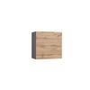 Küchenoberschrank Turin ca. 60x57 cm Graphit/Eiche - Eiche Wotan/Graphitfarben, Design (60/57/34cm) - Held
