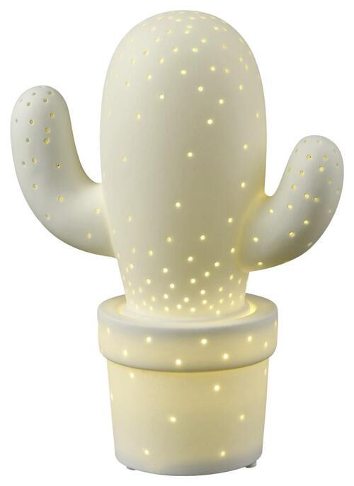 LED-Dekoleuchte Kaktus max. 2 Watt - Weiß, MODERN, Keramik (14,5/7/20cm) - Modern Living