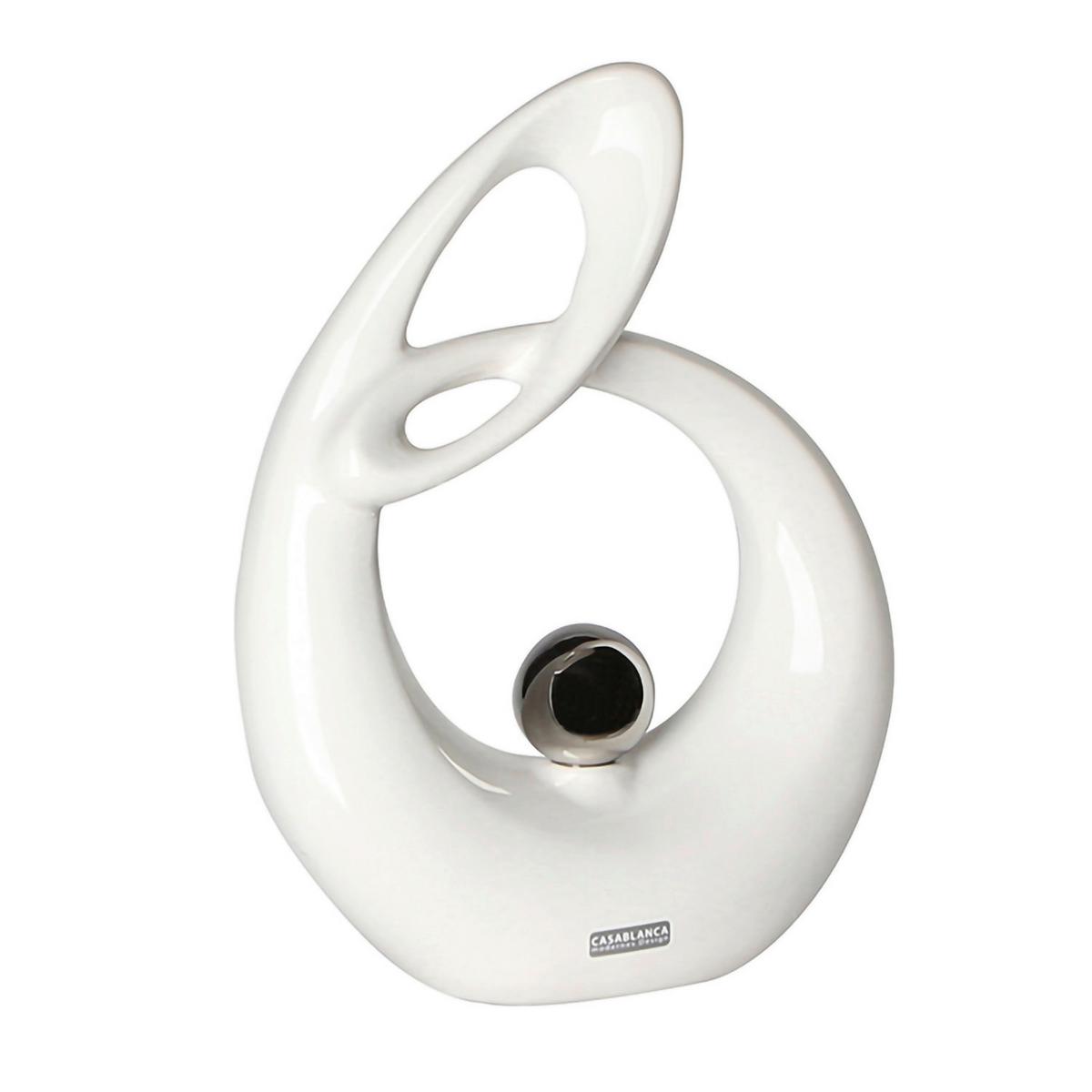 Skulptur Weiß - Weiß, Basics, Keramik (17/22cm)