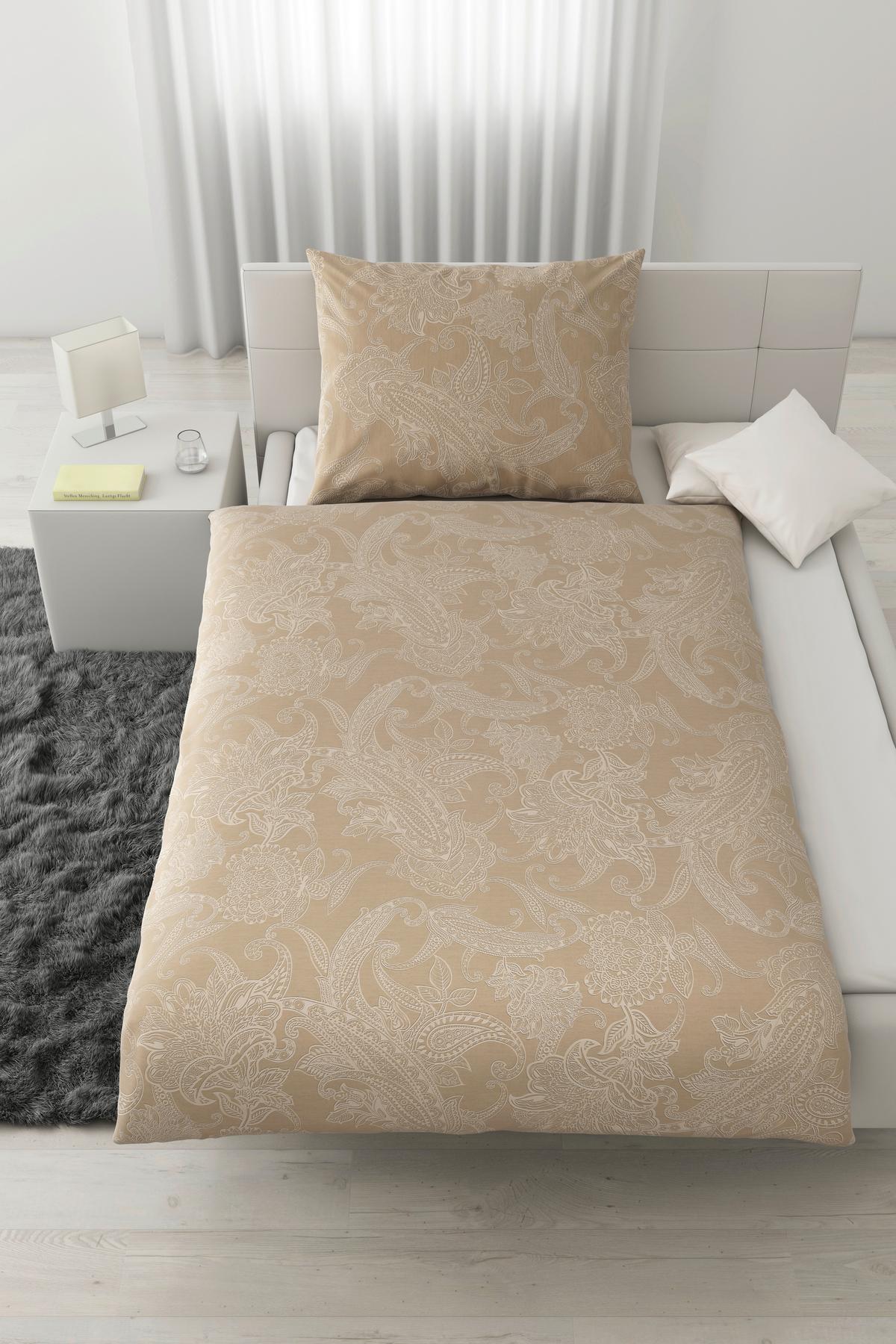 BETTWÄSCHESET AMAL - Beige, Romantik / Landhaus, Textil (160/210cm) - Modern Living