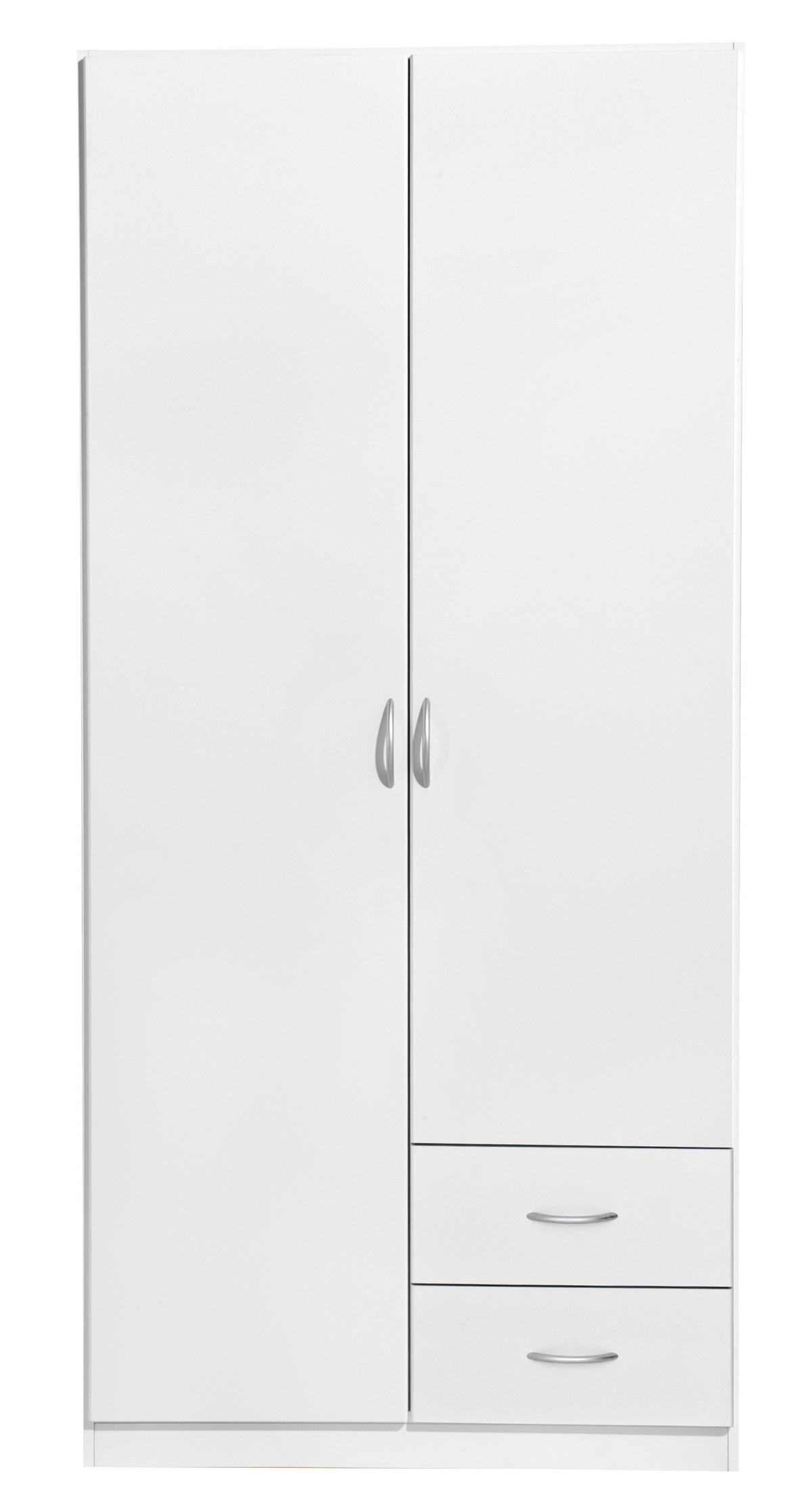 Omara S Klasičnimi Vrati Case, Bela - srebrne barve/bela, Design, umetna masa/leseni material (91/197/54cm) - Boxxx