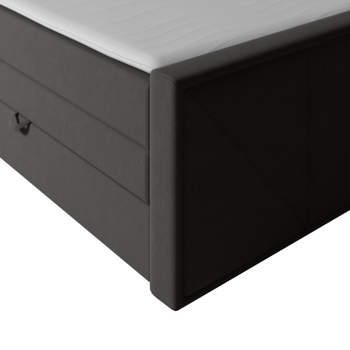 Boxspringbett Oslo ca. 180x200 cm Anthrazit - Anthrazit/Schwarz, MODERN, Karton/Holzwerkstoff (180/200cm) - MID.YOU