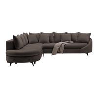 Ecksofa Axel Mokka - Schwarz/Mokka, MODERN, Textil/Metall (250/87/291cm) - Mömax