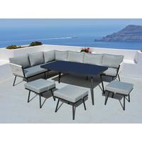 LOUNGEGARNITUR MICHAEL -INT- - Grau, Modern, Glas/Textil (252/65/203cm) - Mömax