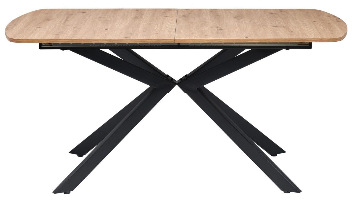 STÓŁ DO JADALNI BENE AZ - czarny/dąb artisan, Konventionell, materiał drewnopochodny/metal (160-200/90/75cm) - MID.YOU
