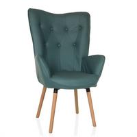 Fotelj Havenio I, Metino Zelena - barve bukve/metino zelena, Moderno, tekstil/les (70/106/75cm) - MID.YOU