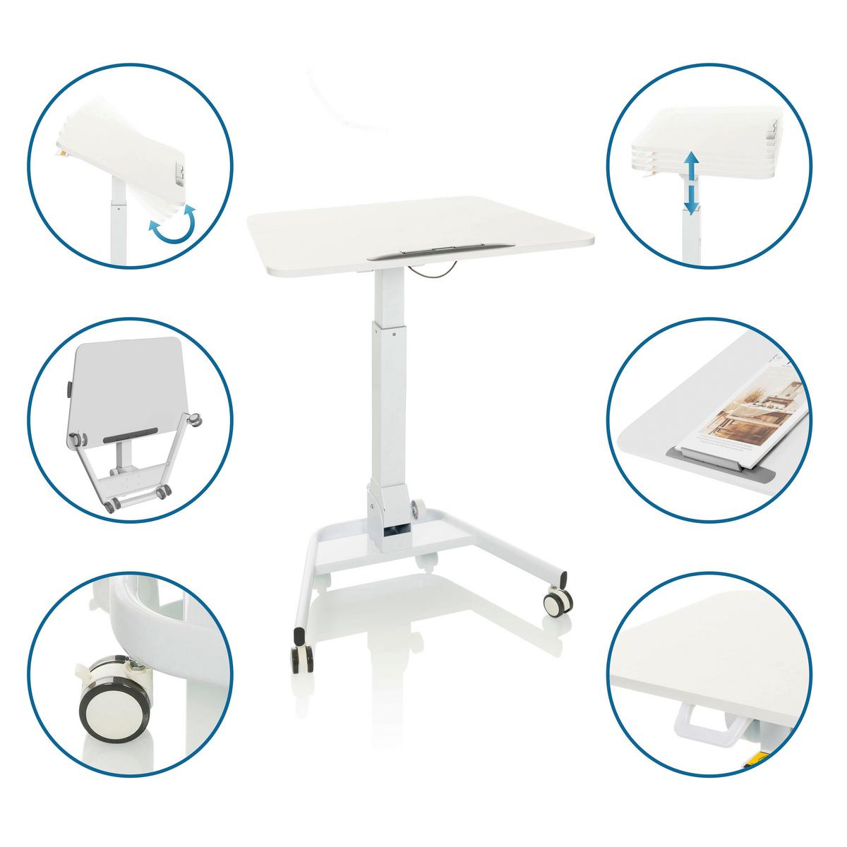 Dvižna Miza Stand Vm-su Ii, Bela - bela, Basics, kovina/umetna masa (73/50/77cm) - MID.YOU