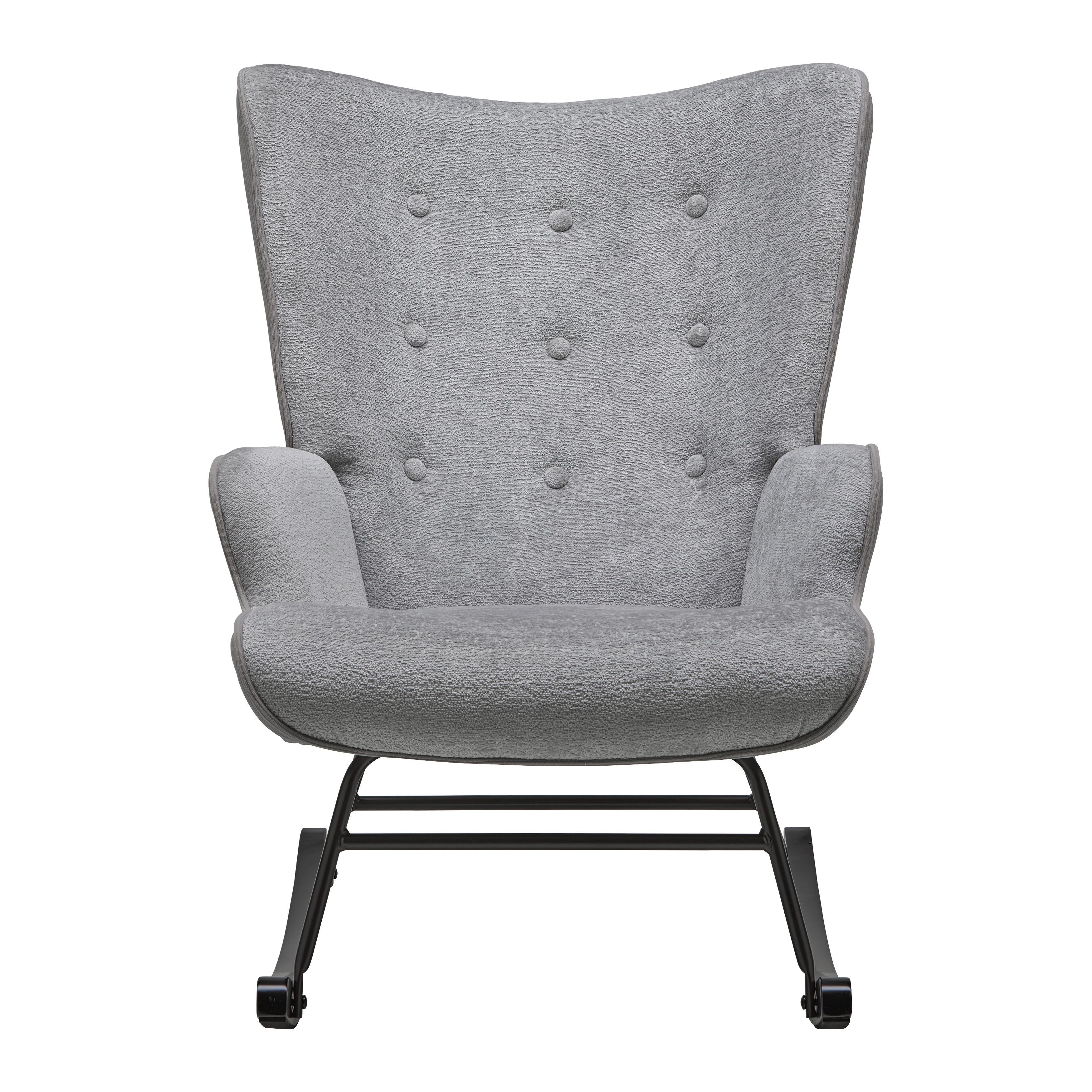 GUNGFÅTÖLJ ROCK - grå/svart, Modern, metall/trä (66/90/77cm) - Mömax