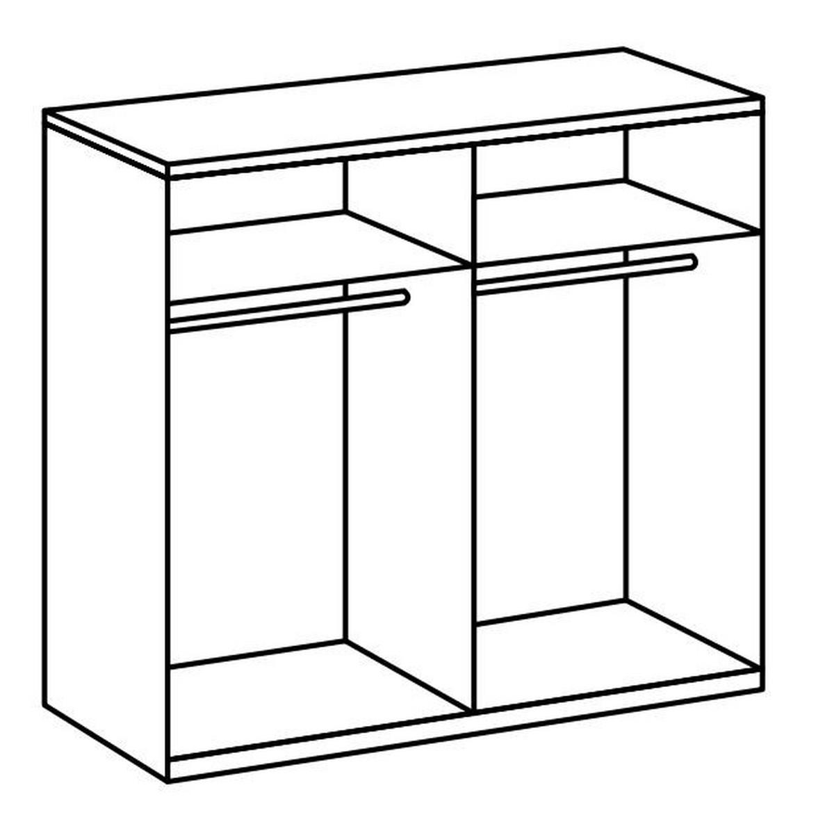 Drehtürenschrank Level 36A mit Spiegel ca. 200 cm Weiß - Chromfarben/Weiß, MODERN, Holzwerkstoff (200/216/58cm) - MID.YOU