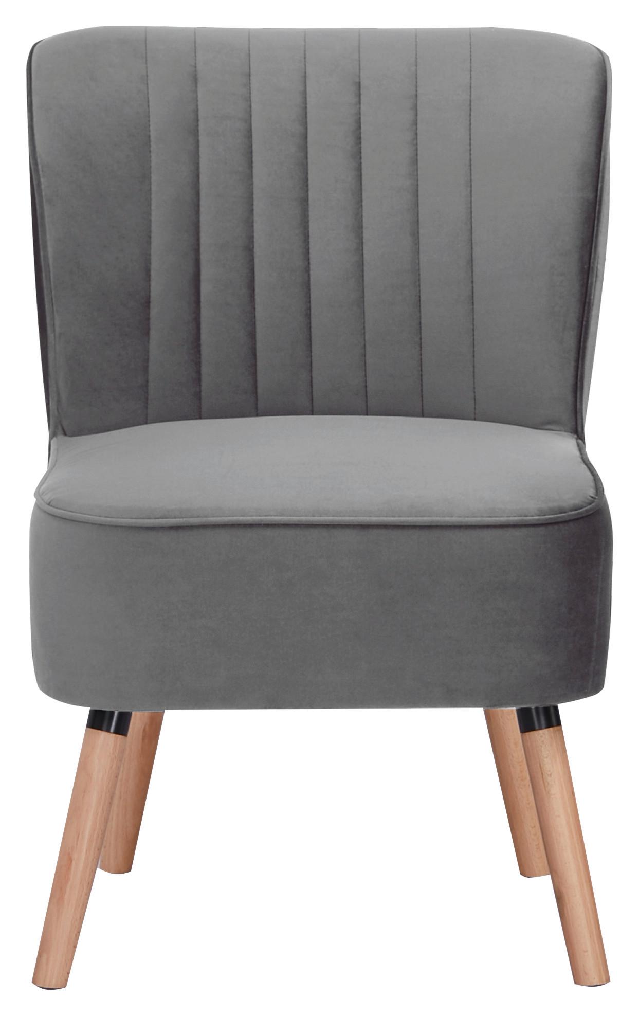 Fotelja Grace - tamnosiva, Moderno, drvo/tekstil (58/80/64cm) - Ondega
