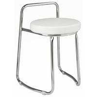 STOŁEK KĄPIELOWY SAM - biały/kolor chromowy, Basics, metal/tkanina (43/61/40cm)