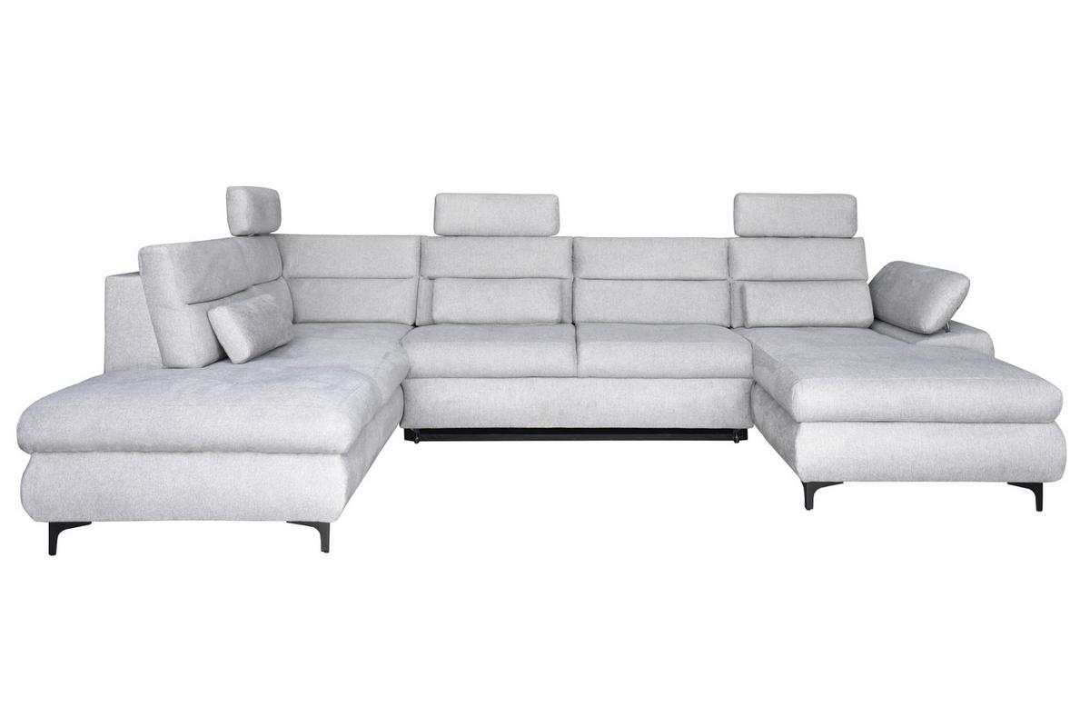 Ugaona Garnitura Panama - siva/crna, Moderno, drvo/metal (342/90-112/235cm) - Modern Living